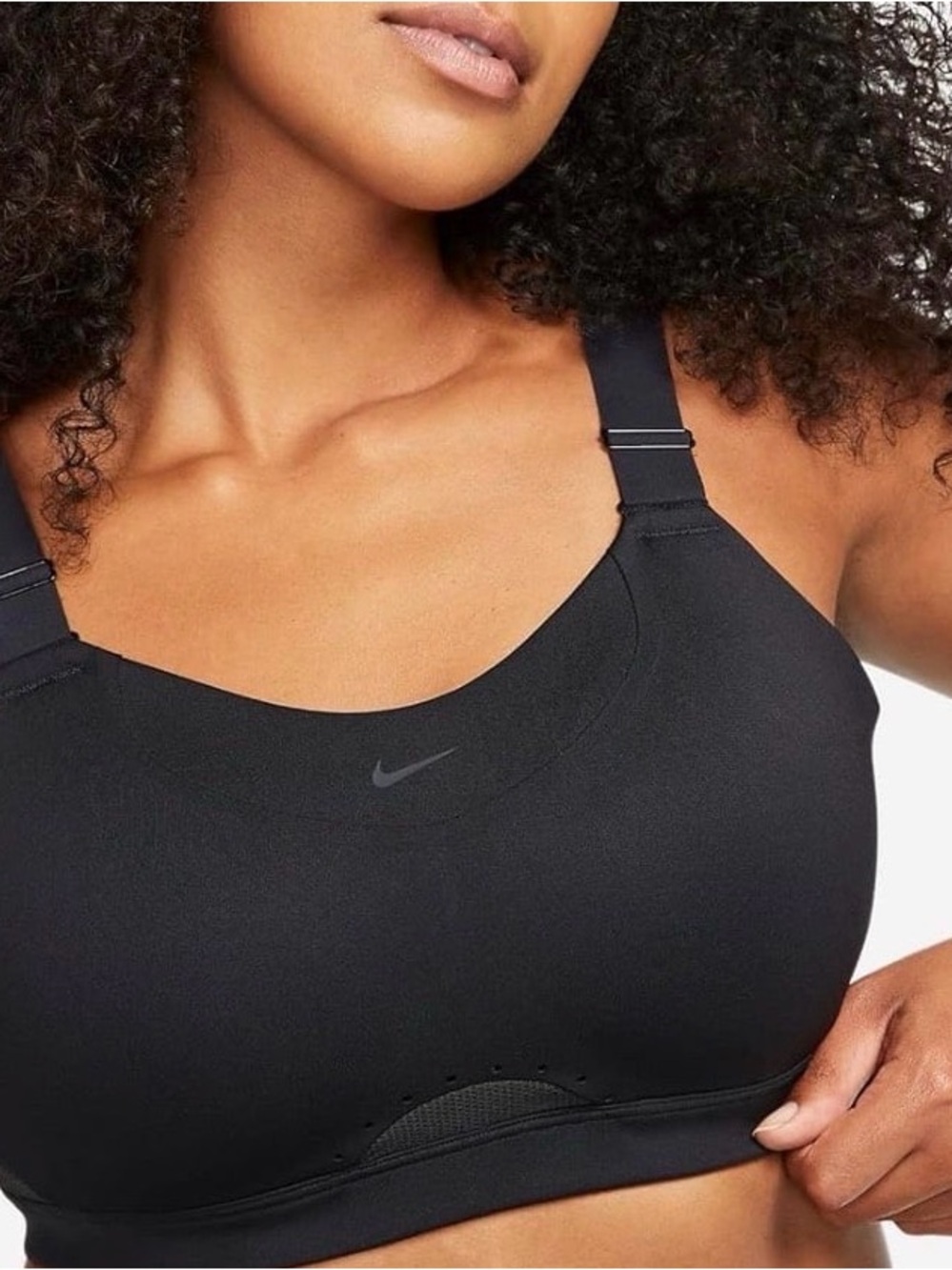 Nike Black Adjustable-Strap High Support Sports Bra